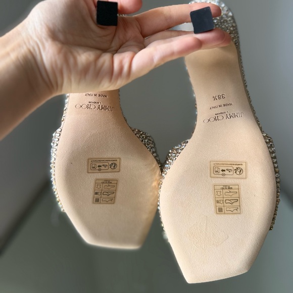 New Jimmy Choo Skye 70 Gold Satin Crystal Sandals $1,950 - Picture 13 of 14